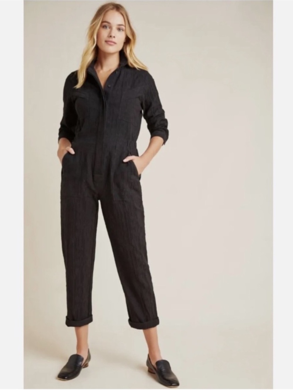 The Odell’s Black Cotton Jumpsuit